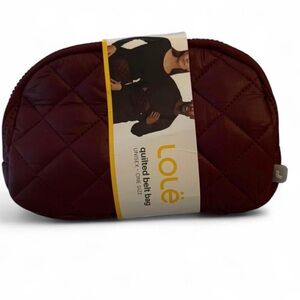 Lole Quilted Crossbody Belt Bag in Deep Burgundy